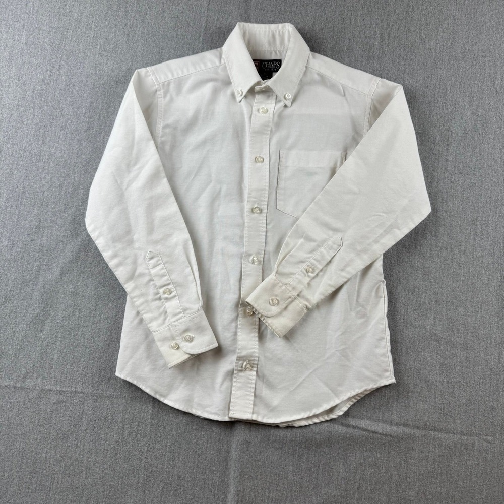 Boy's Chaps white button‎ down shirt White Size 8